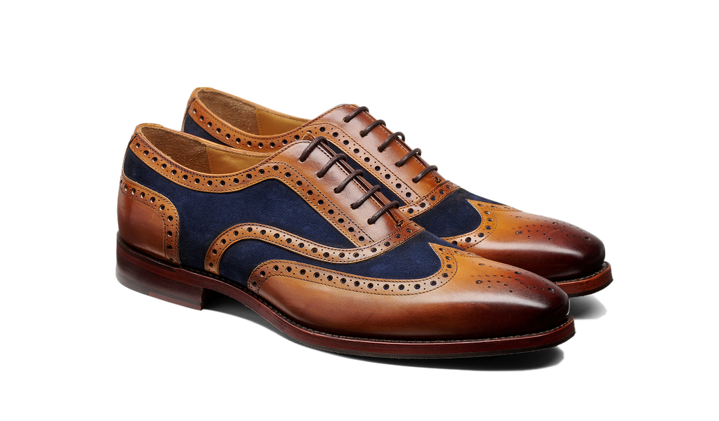 Keiran - Cedar Calf Navy Suede | Barker Shoes USA