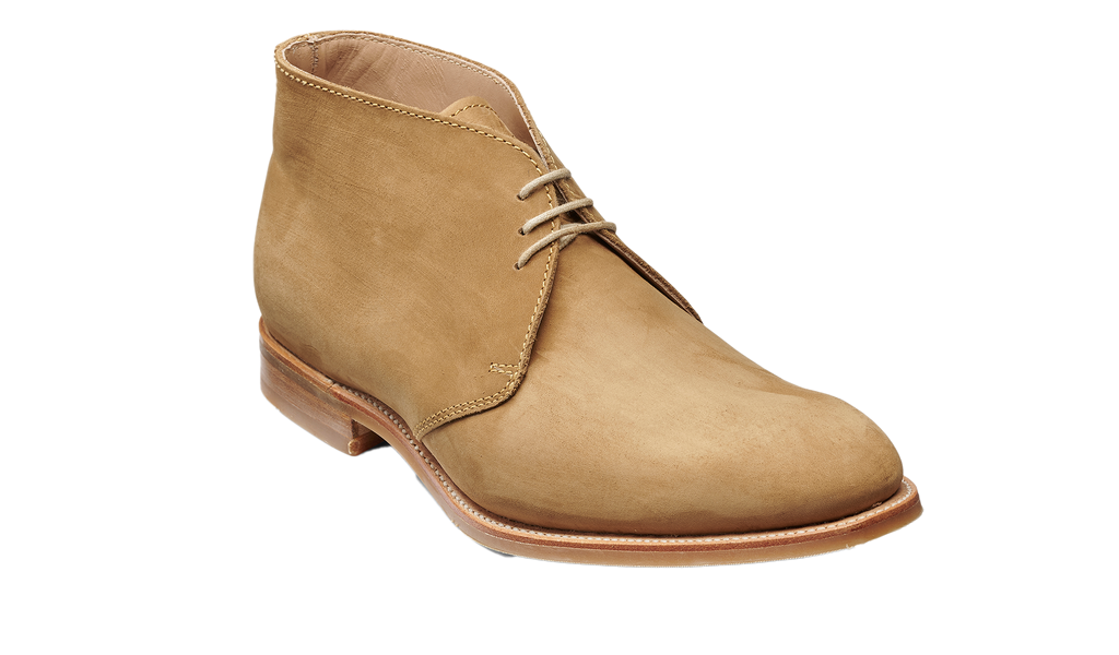 New Be Positive x Spence Chukka Boot Canvas Suede Cream Tan Size 44 (US 10.5) Chukka Boot in Stone Suede | Shop Sid Mashburn main image 3