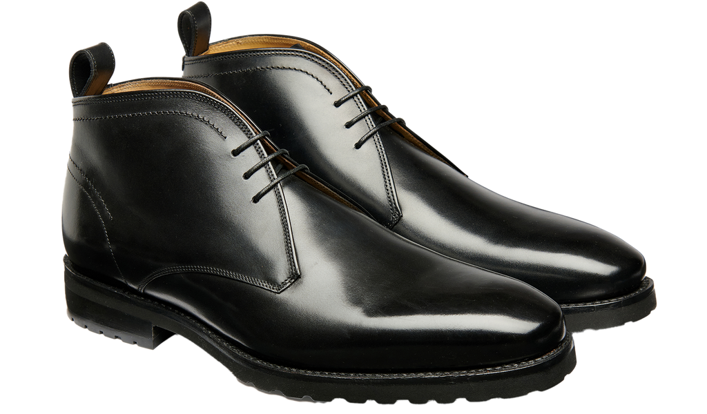 mens dress chukka boots black Melksham - Black Calf