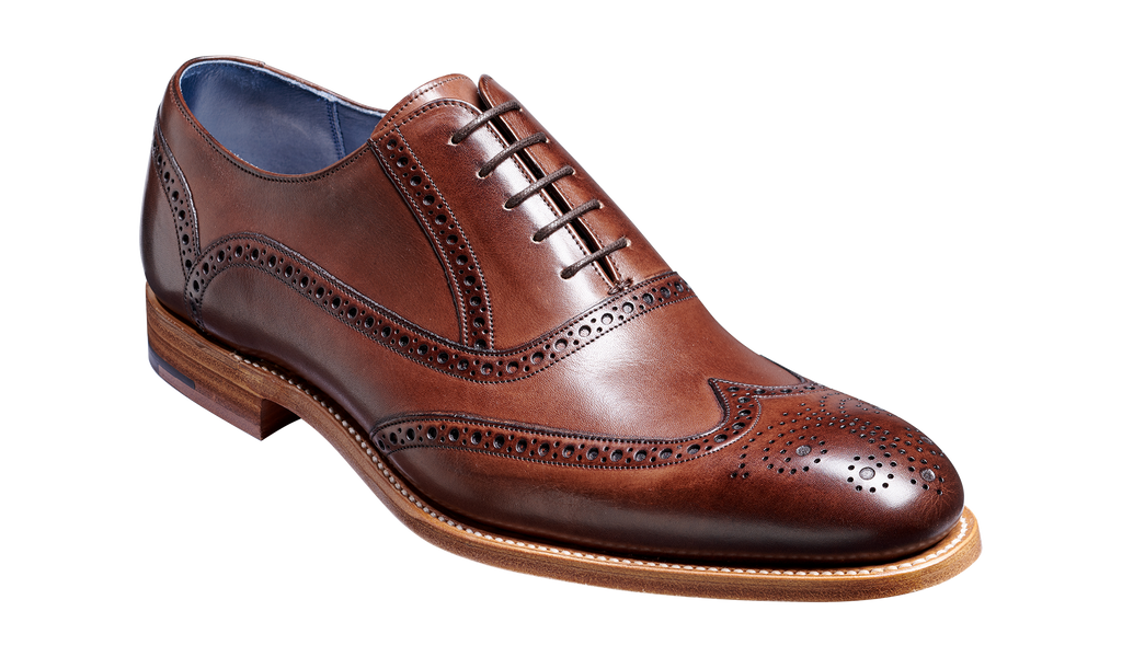 Valiant - Ebony Hand Painted | Mens Brogue | | Barker Shoes USA