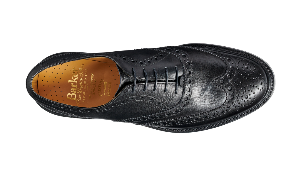 Charles - Black Fine Grain - Brogue Shoe