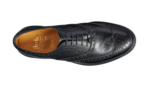 Charles - Black Fine Grain - Brogue Shoe