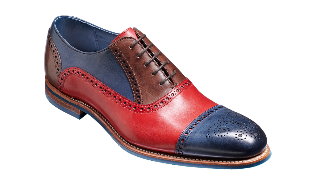 Jax - Red / Navy / Ebony Hand Painted Oxford | Mens Oxford  display picture 1
