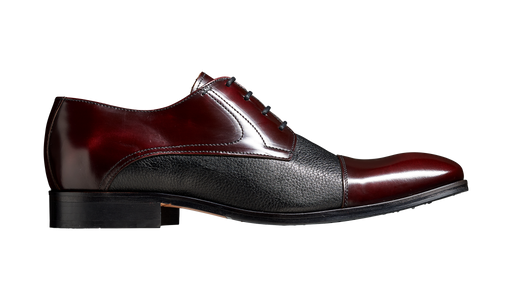 Southwold - Burgundy Hi-Shine / Black Deerskin Derby