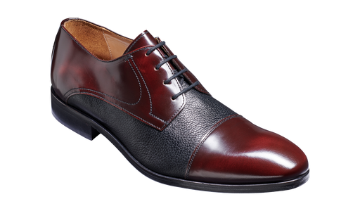 Southwold - Burgundy Hi-Shine / Black Deerskin Derby