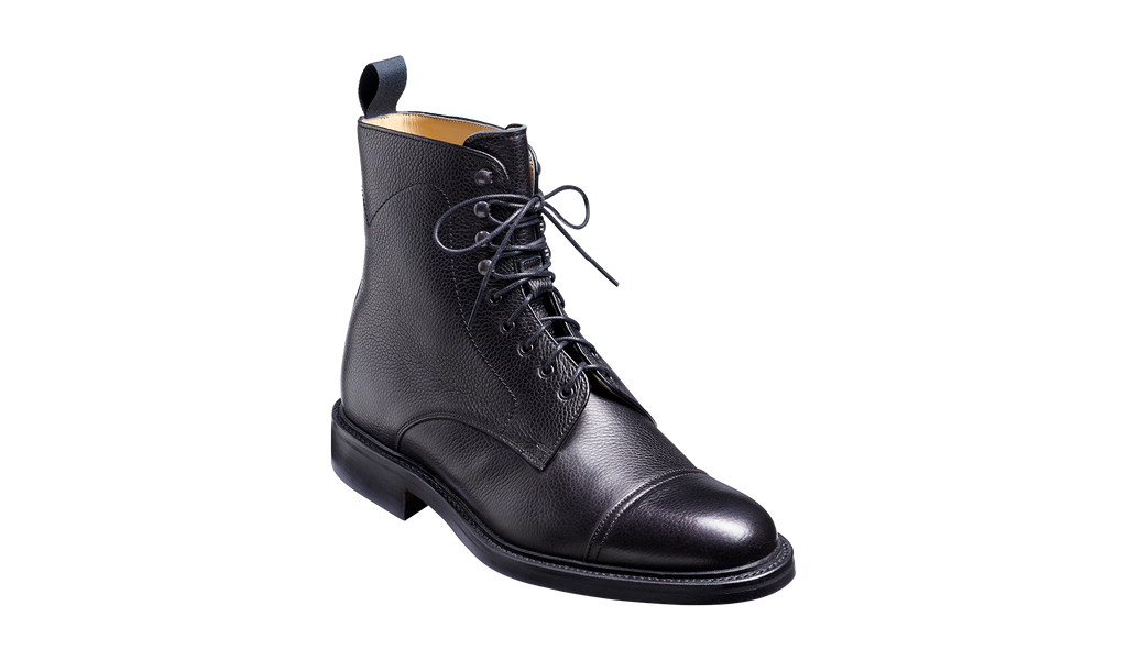 Black cap top toe boots mens