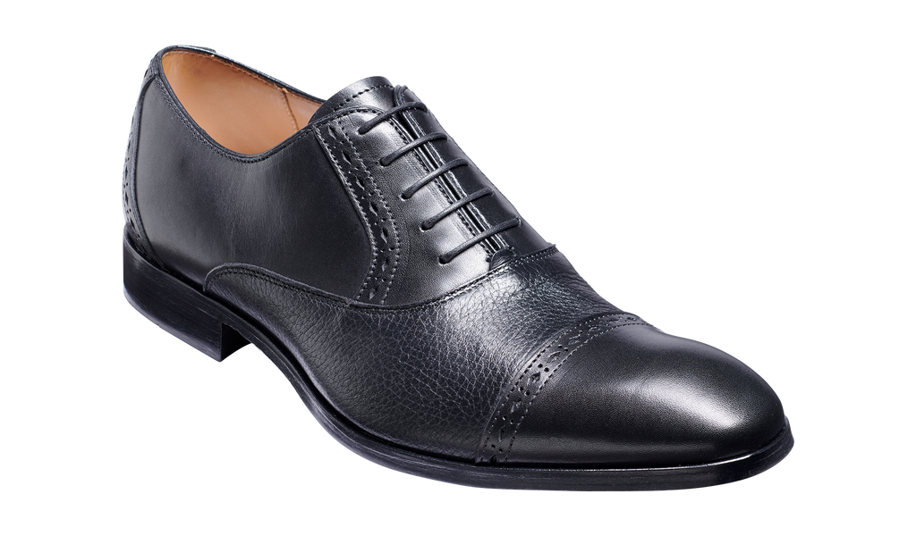 最高品質の Ramsgate - Mens | Oxford Cap Toe Deerskin Black / Calf Black 靴