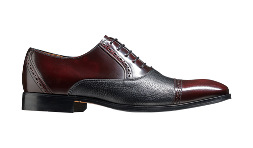 Ramsgate - Burgundy Hi-Shine / Black Deerskin Toe Cap Oxford