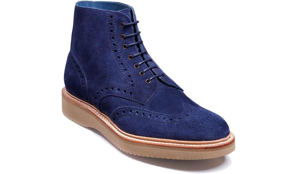 Navy brogue boots best sale