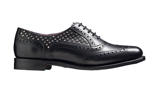Freya - Black Calf / Studs Womens Brogues