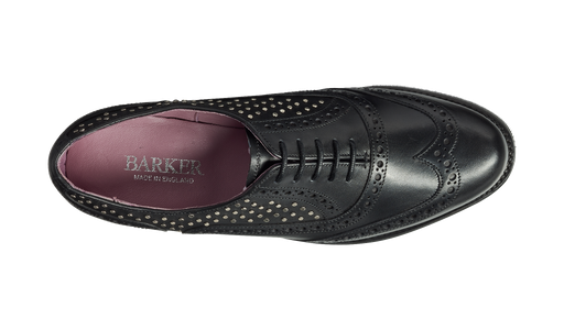 Freya - Black Calf / Studs Womens Brogues