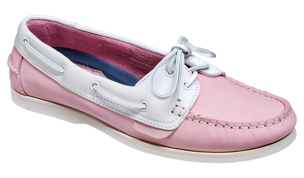Cleo Pink Calf Ladies Boat Shoes Barker Shoes USA