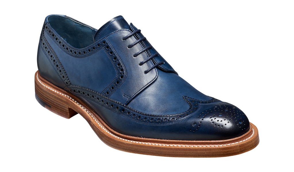 Mens blue wingtip shoes discount