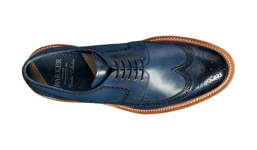 Bailey - Navy Hand Painted - Wingtip Derby Shoe
