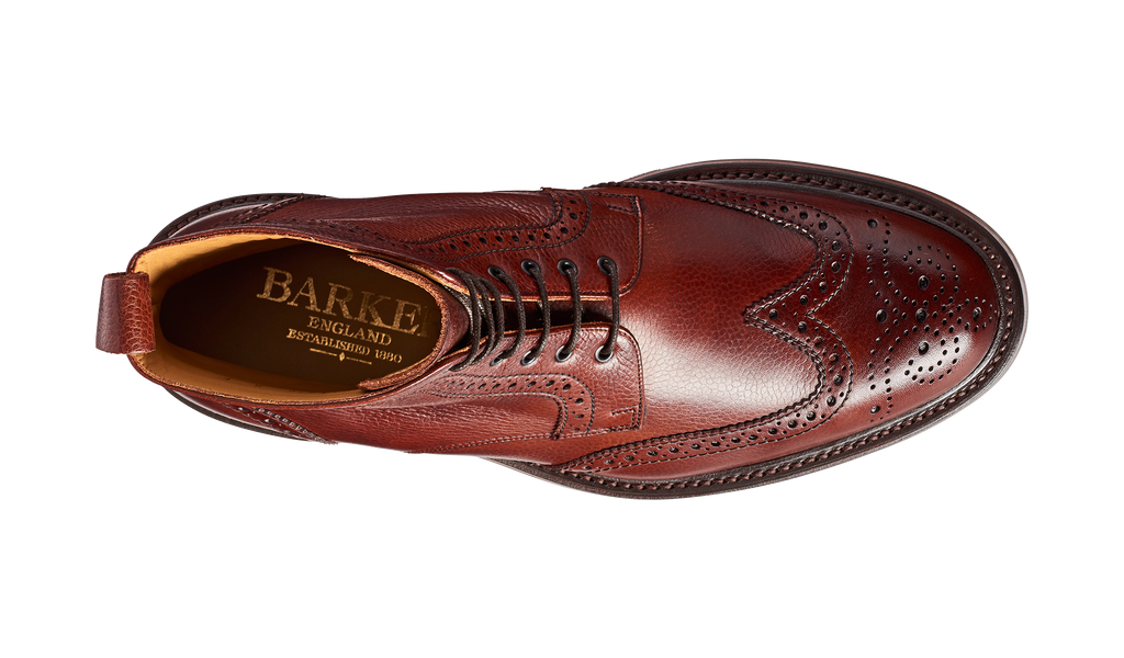Calder Cherry Grain Mens Wingtip Boot Barker Shoes USA