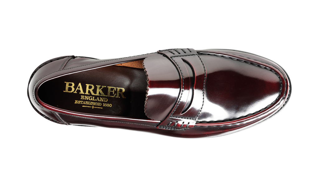 Orkan morder bånd Caruso - Burgundy Hi-Shine | Mens Penny Loafer | | Barker Shoes USA