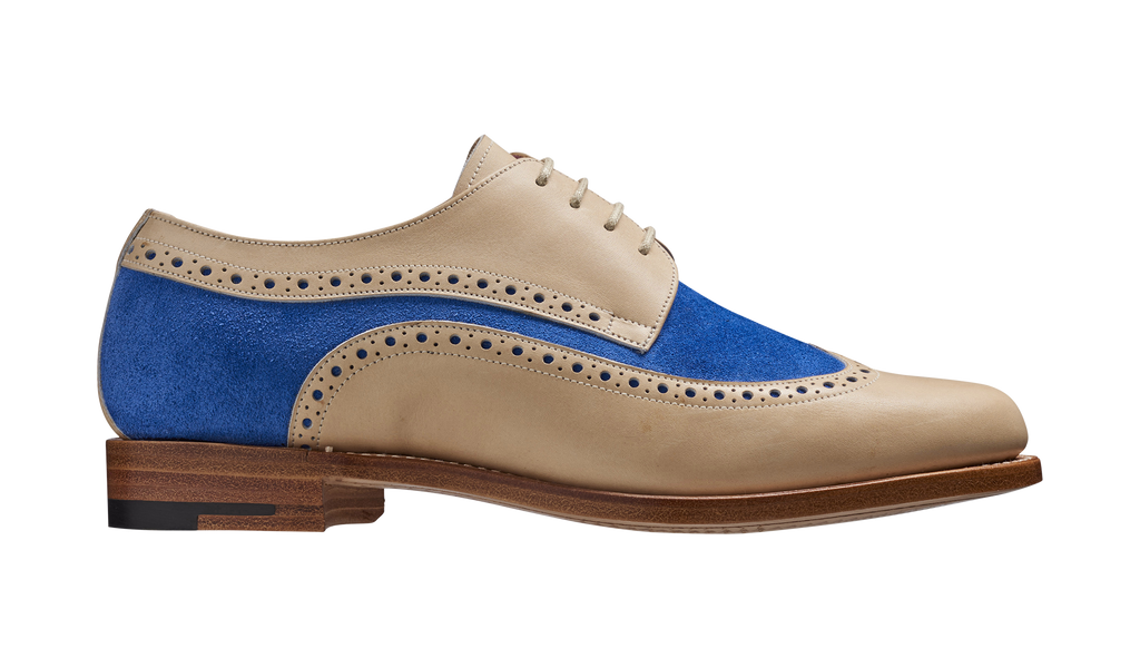 Cassie - Beige Calf / Sky Blue Suede | Barker Shoes USA Cassie - Beige Calf / Sky Blue Suede | Barker Shoes USA