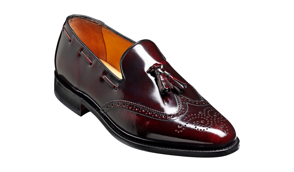 Clive - Burgundy Hi-Shine Wingtip | Mens Loafer | | Barker Shoes USA Clive - Burgundy Hi-Shine Wingtip | Mens Loafer | | Barker Shoes USA