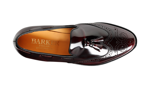 Clive - Burgundy Hi-Shine Wingtip Loafer Shoe