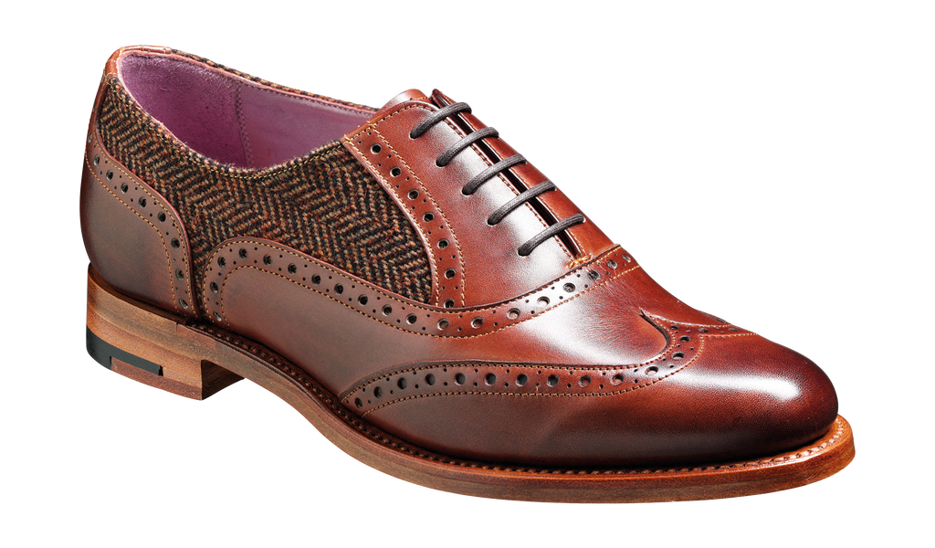 Freya - Walnut Calf / Brown Tweed | Womens Brogue | | Barker Shoes USA Freya - Walnut Calf / Brown Tweed | Womens Brogue | | Barker Shoes USA