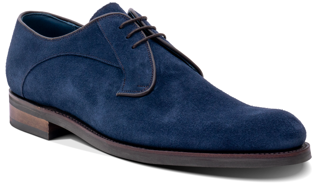 blue suede dress shoes Men's Wingtip Oxfords Midnight Blue Handmade Navy Blue Suede Shoes,