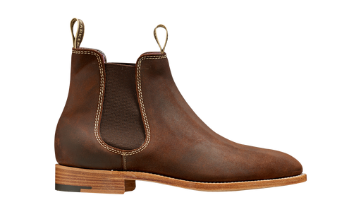 Gina - Mid Brown Waxy Suede Women Chelsea boot