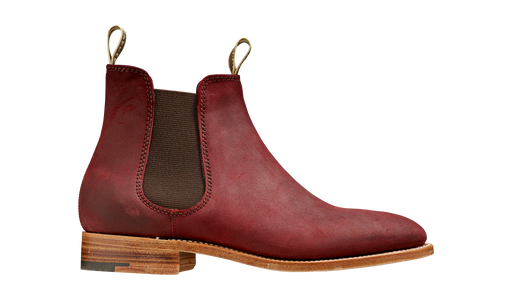 Gina - Plum Waxy Suede Women Chelsea boot
