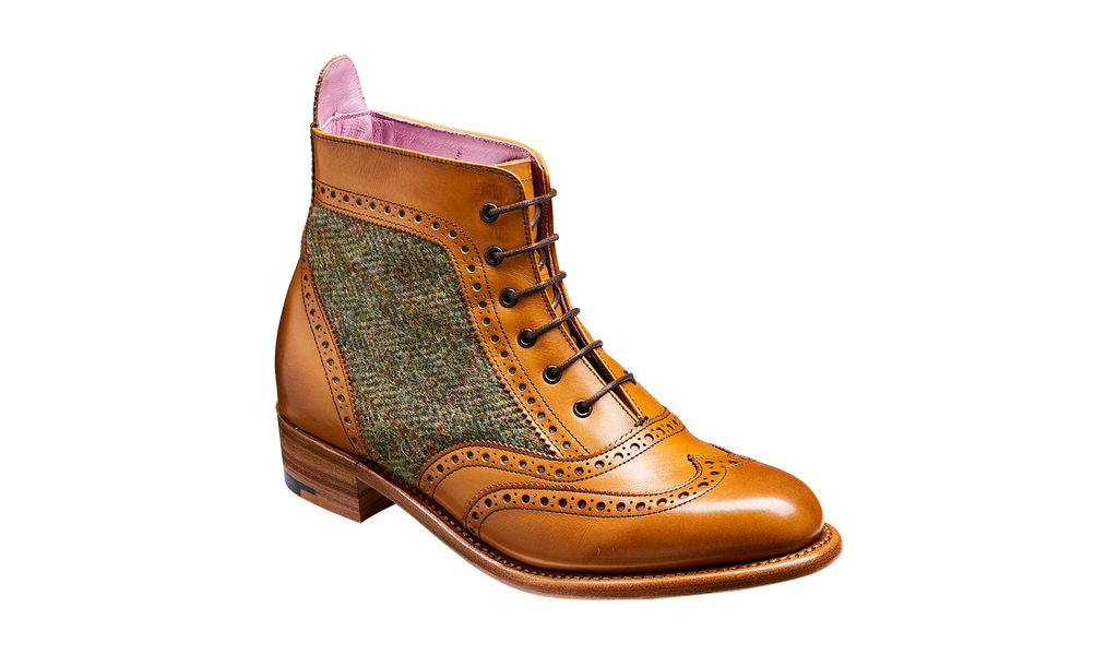 Grace Cedar Calf Green Tweed Women Lace up Boot Barker