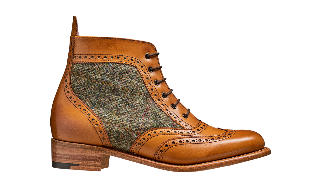 Grace - Cedar Calf / Green Tweed | Women Lace up Boot | | Barker Shoes USA Grace - Cedar Calf / Green Tweed | Women Lace up Boot | | Barker Shoes USA