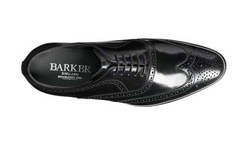 Hampstead - Black Hi-Shine Oxford Brogue Shoe