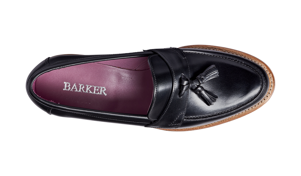 Barker Black men’s black loafers  with tassels. Size 12, USA. EUC Clive - Black Hi-Shine Wingtip | Mens Loafer | | Barker  main image 3