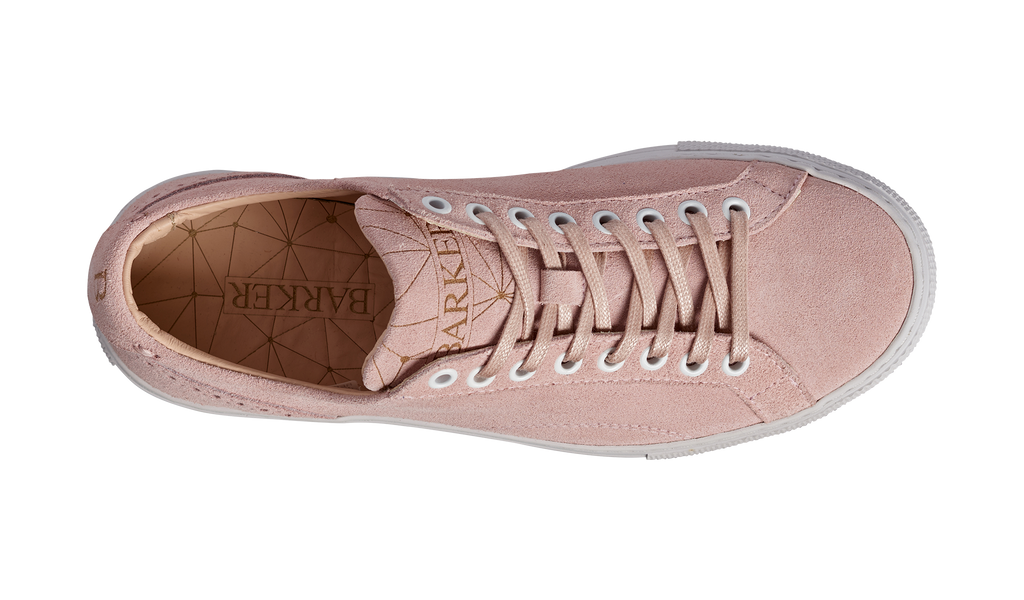 Womens pink 2025 suede trainers