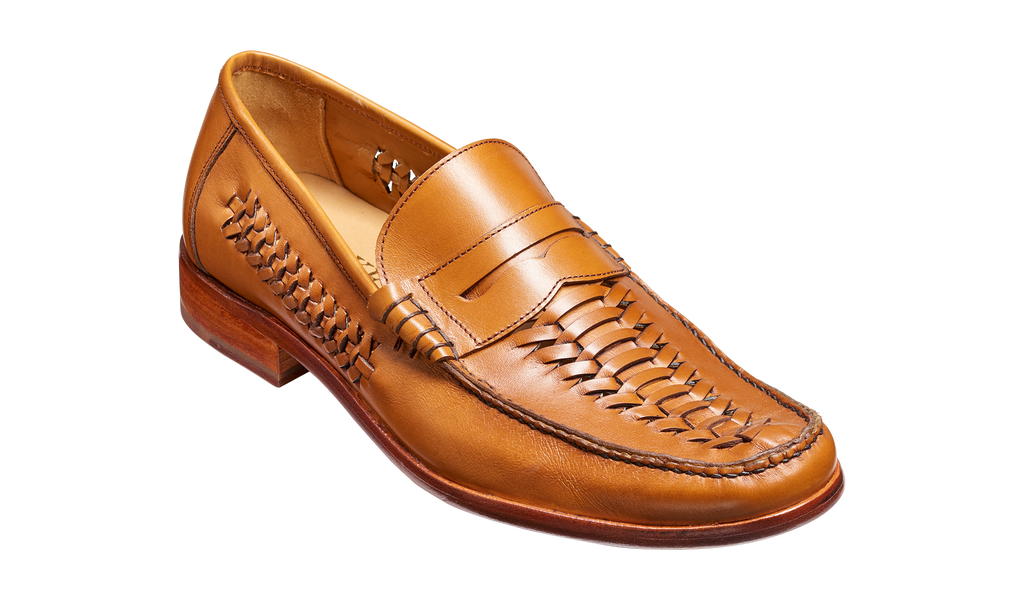 BARKER Mens Penny Loafers Size 7 Tan Open Weave Casual Dress Shoes Jake BARKER Mens Penny Loafers Size 7 Tan Open Weave Casual Dress  main image 4