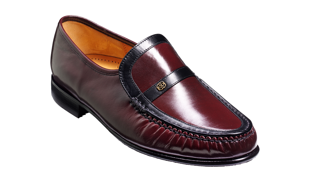 Jefferson - Burgundy / Black Kid | Mens Loafer | | Barker Shoes USA