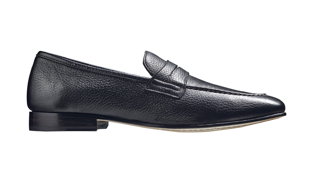 Mens Black Deerskin Penny Loafer - US 8 - Barker Shoemakers - Ledley - New w Box Barker | Shoes | Mens Black Deerskin Penny Loafer Us 8  main image 3