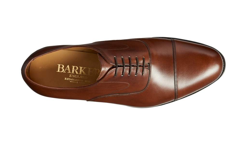 Malvern Dark Walnut Calf Oxford Mens Oxford Barker Shoes USA