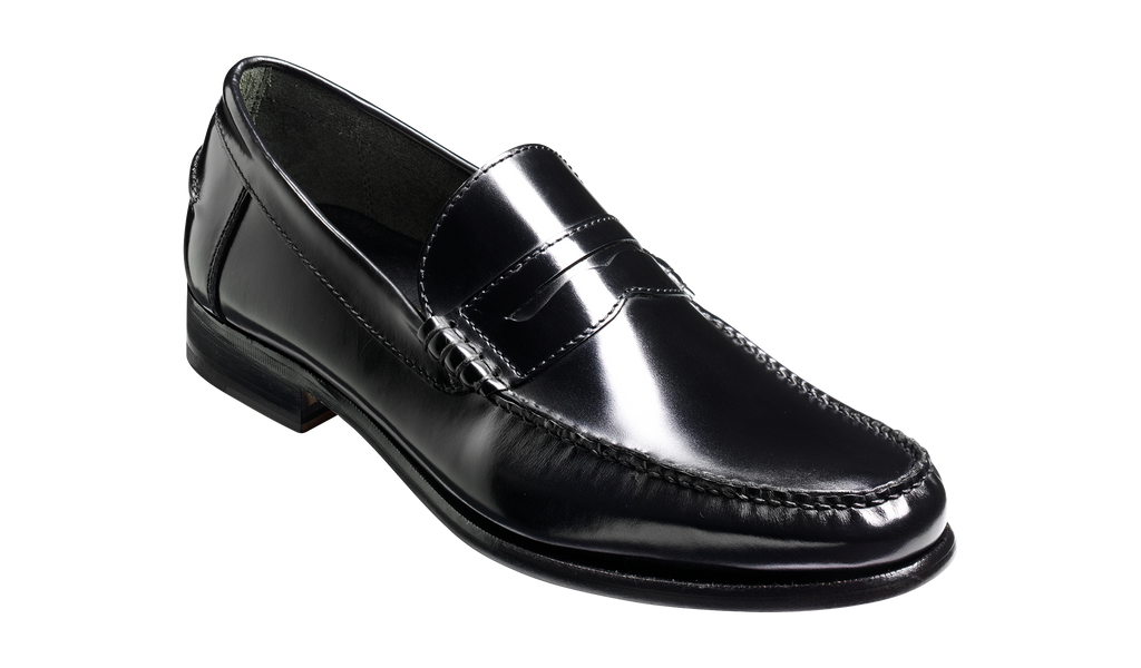 Newington - Black Hi-Shine | Mens Loafer | | Barker Shoes USA