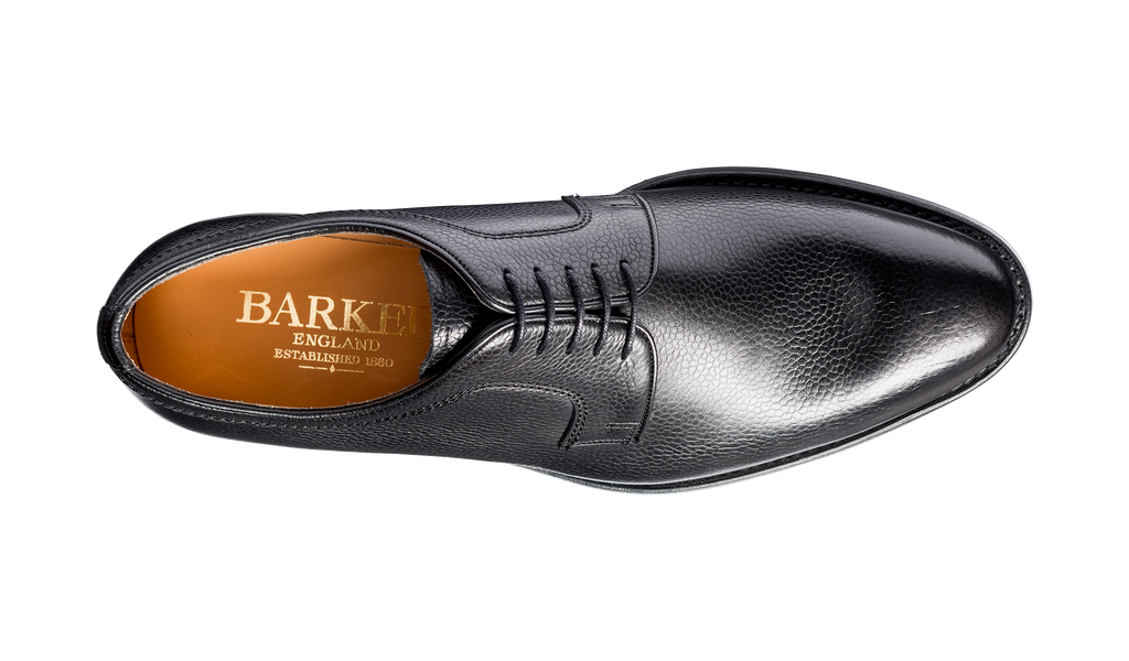 BARKER Men\'s Black Leather Derby Shoes with Tan Trim 9UK /10US. Made in England Barker Black Shoes for Men for sale | eBay main image 3