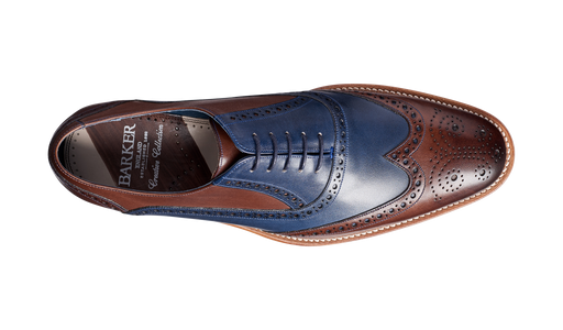 Valiant Multi - Ebony / Navy Hand Painted Oxford Brogue