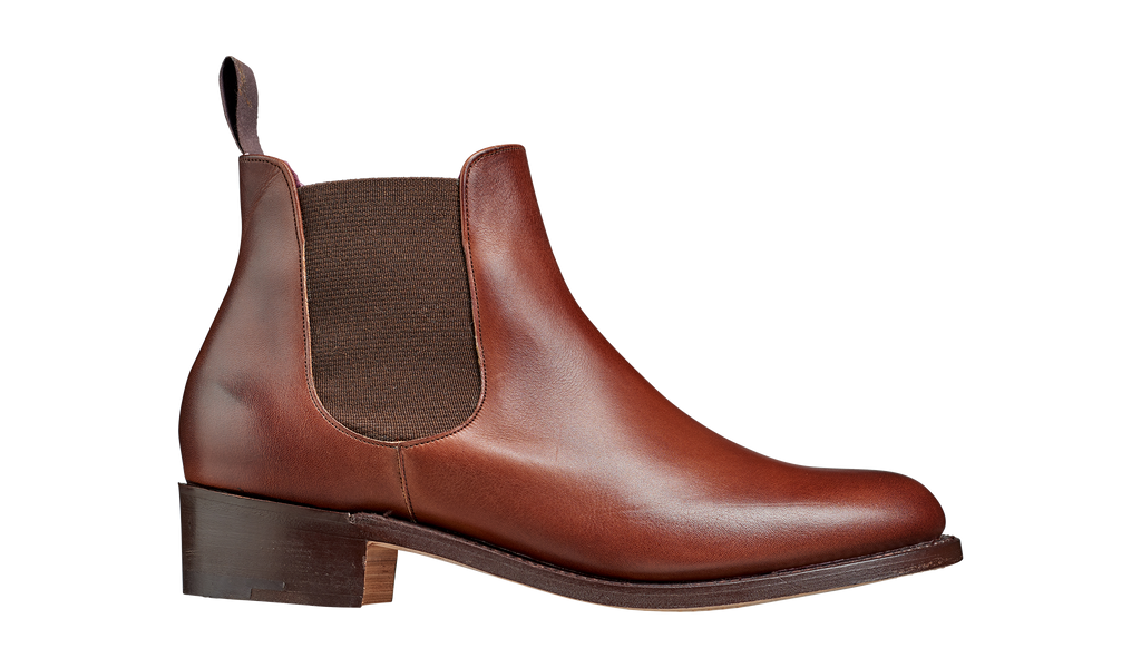 Violet - Walnut Calf / Brown Elastic | Womens Chelsea Boot | | Barker Shoes USA Violet - Walnut Calf / Brown Elastic | Womens Chelsea Boot | | Barker Shoes USA