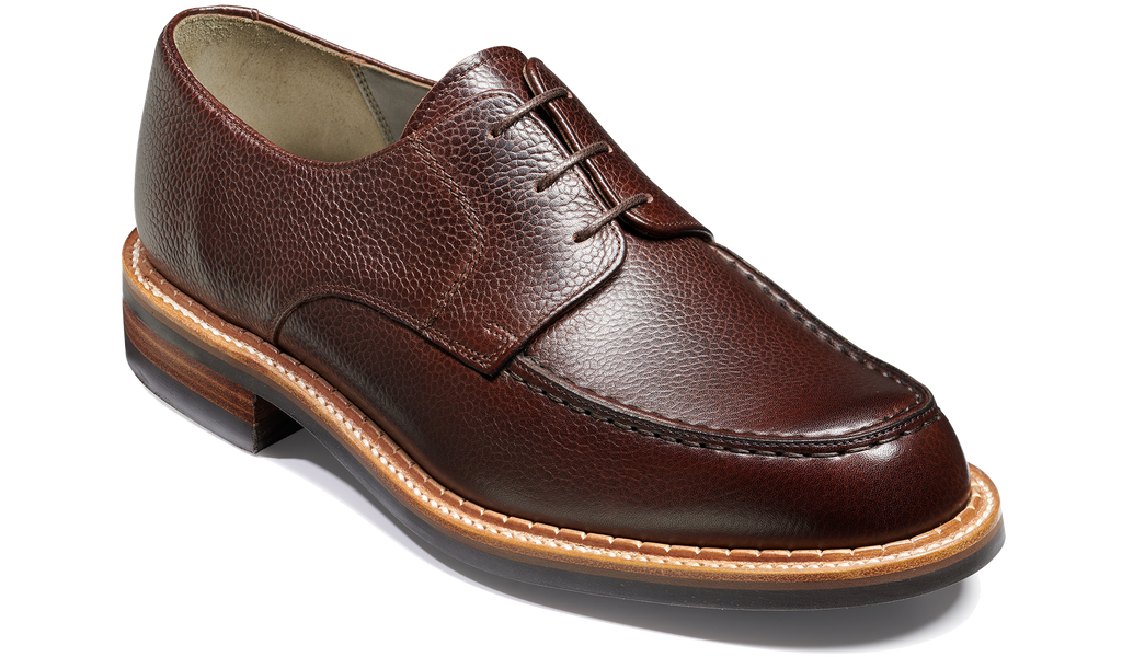 dark brown leather dress shoes PAIR OF KINGS CLASSIC MEN'S DEUCE BROWN LEATHER LACE UP OXFORD DRESS S main image 1