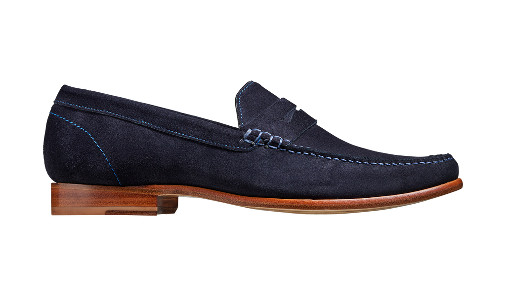 pakke Sump Blandet William - Dark Navy Suede | Mens Loafer | | Barker Shoes USA