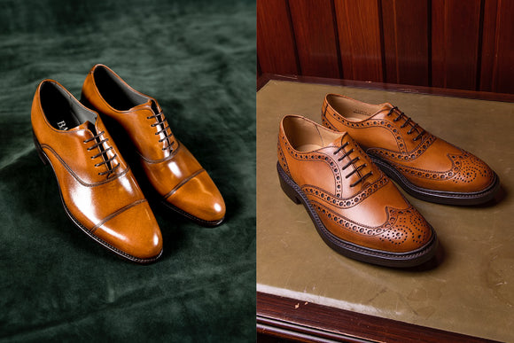 Oxford brogue shoes for men by Barker.
