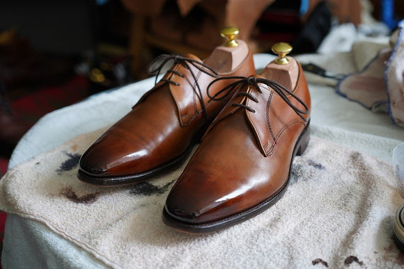 Cleaning leather handmade shoes