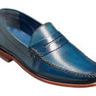 William - Navy Perf Hand Painted / Blue Saddle Loafer