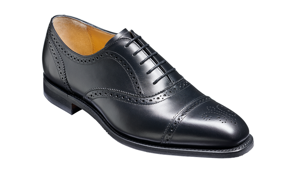 St Ives - Black Calf Rubber Sole Oxford