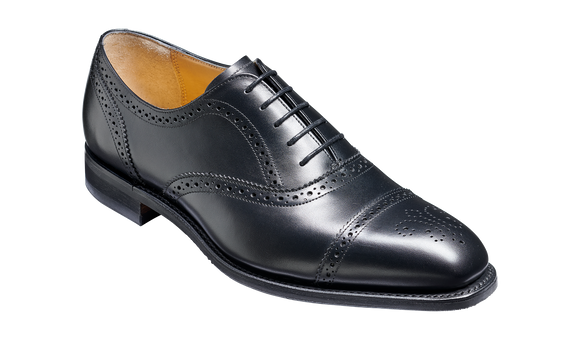 St Ives - Black Calf Rubber Sole Oxford