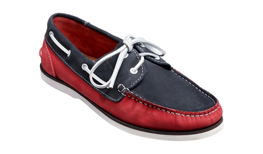 Wallis - Navy / Red Nubuck Suede Rubber Sole Boat Shoe