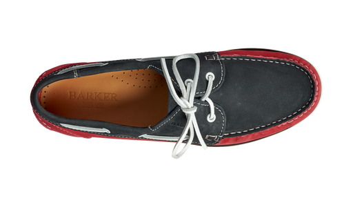 Wallis - Navy / Red Nubuck Suede Rubber Sole Boat Shoe