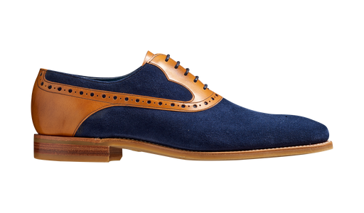 Elliot - Navy Suede / Cedar Calf Oxford Shoe